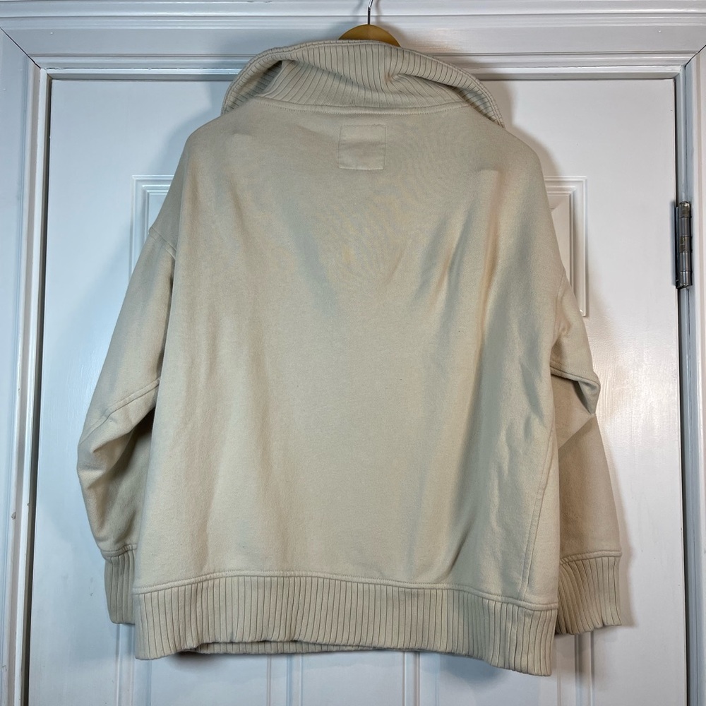 Aerie Oversized Beige Quarter Zip Women’s Size Small - Picture 6 of 7